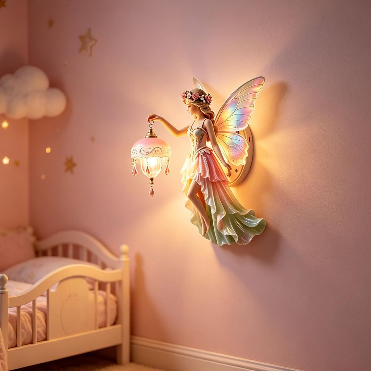 Vintage Fairy Wall Sconce with Soft Glow